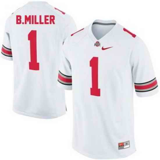 Braxton Miller Ohio State Buckeyes Nike College Football OSU Mens  1 White Jersey Jersey